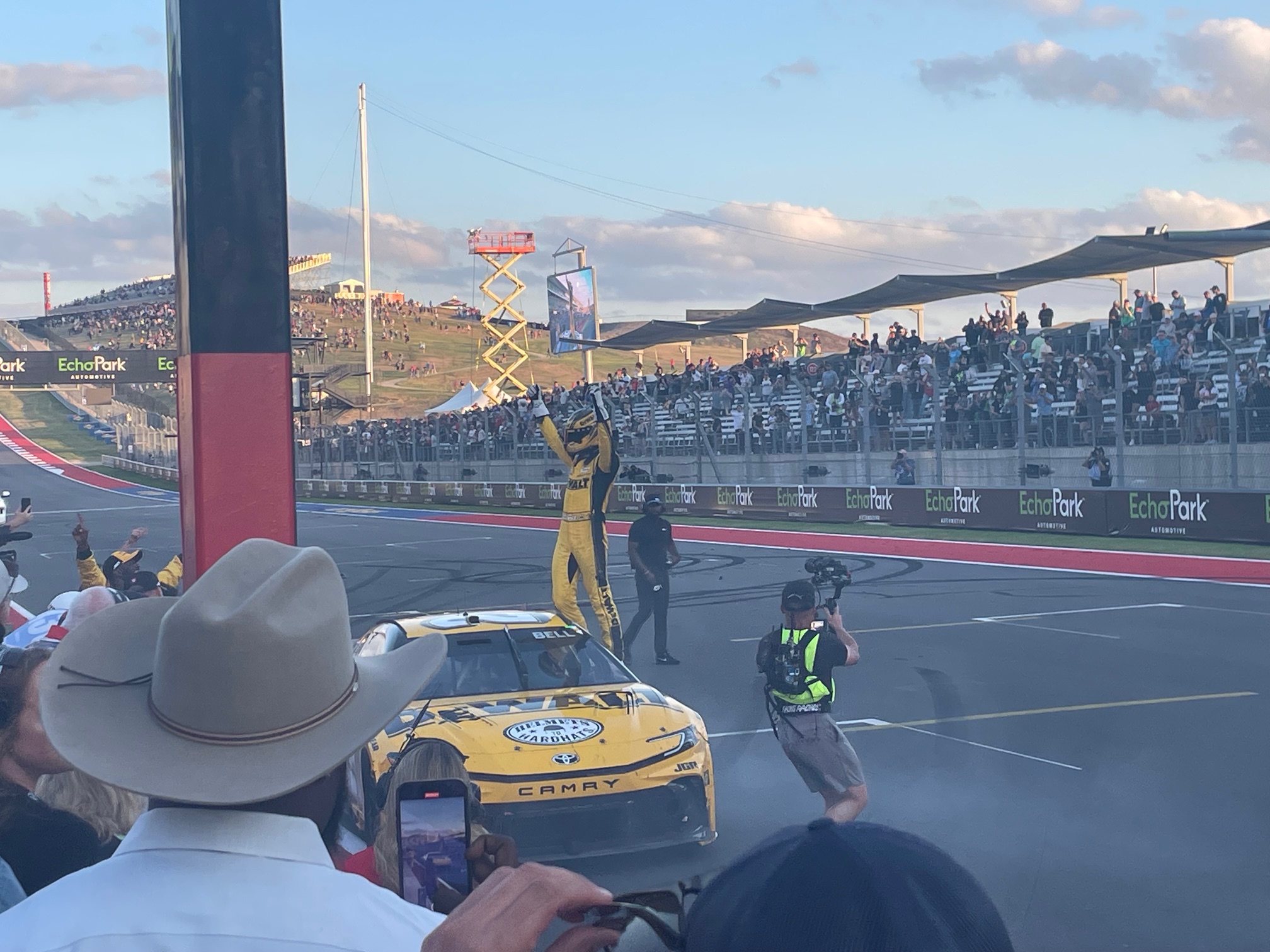 Christopher Bell celebrates his win at Circuit of the Americas