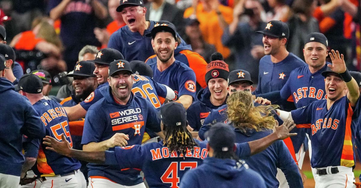 The Houston Astros celebrate being World Series Champions in 2022